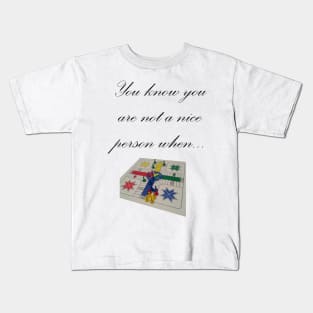 Funny Classic Board Game Design - Parcheesi black font Kids T-Shirt